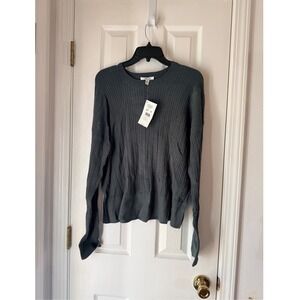 Splendid Veronica‎ Cable Crewneck Sweater Evergreen Size L